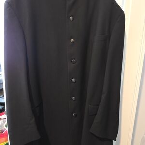 Andrew Fezza Black Single-Breasted Trench Coat
